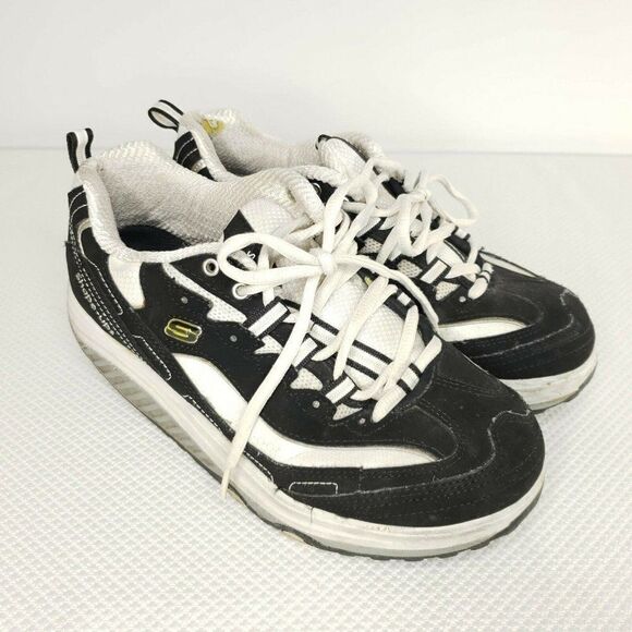 Sketchers Shape Ups 8.5 Black White Leather 8.5 - Picture 4 of 8